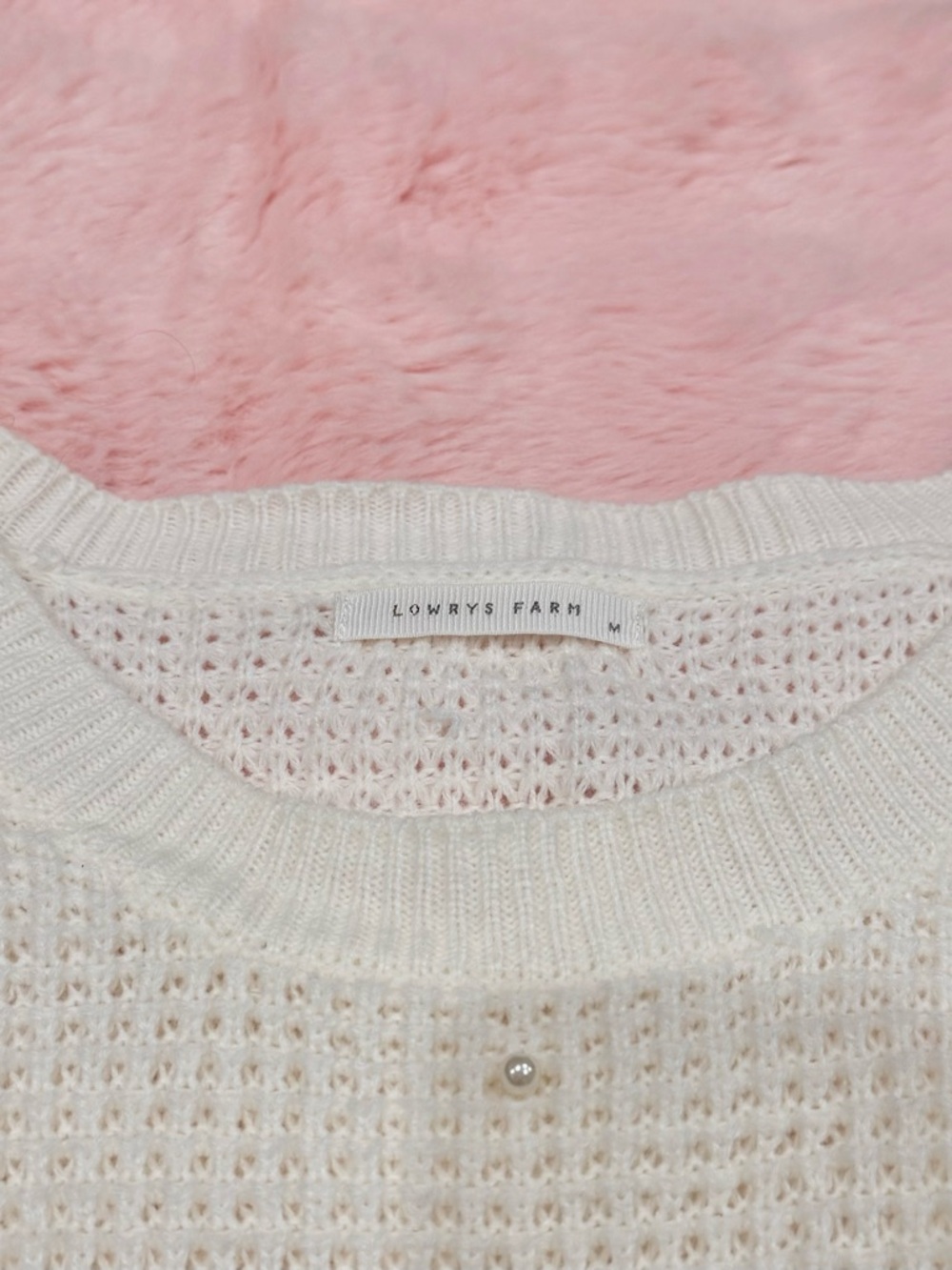 Lowrys Farm White Waffle Knit Sweater - Picture 4 of 4